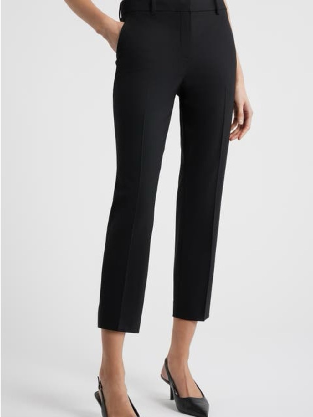 Theory Black Cropped Tailored Pants